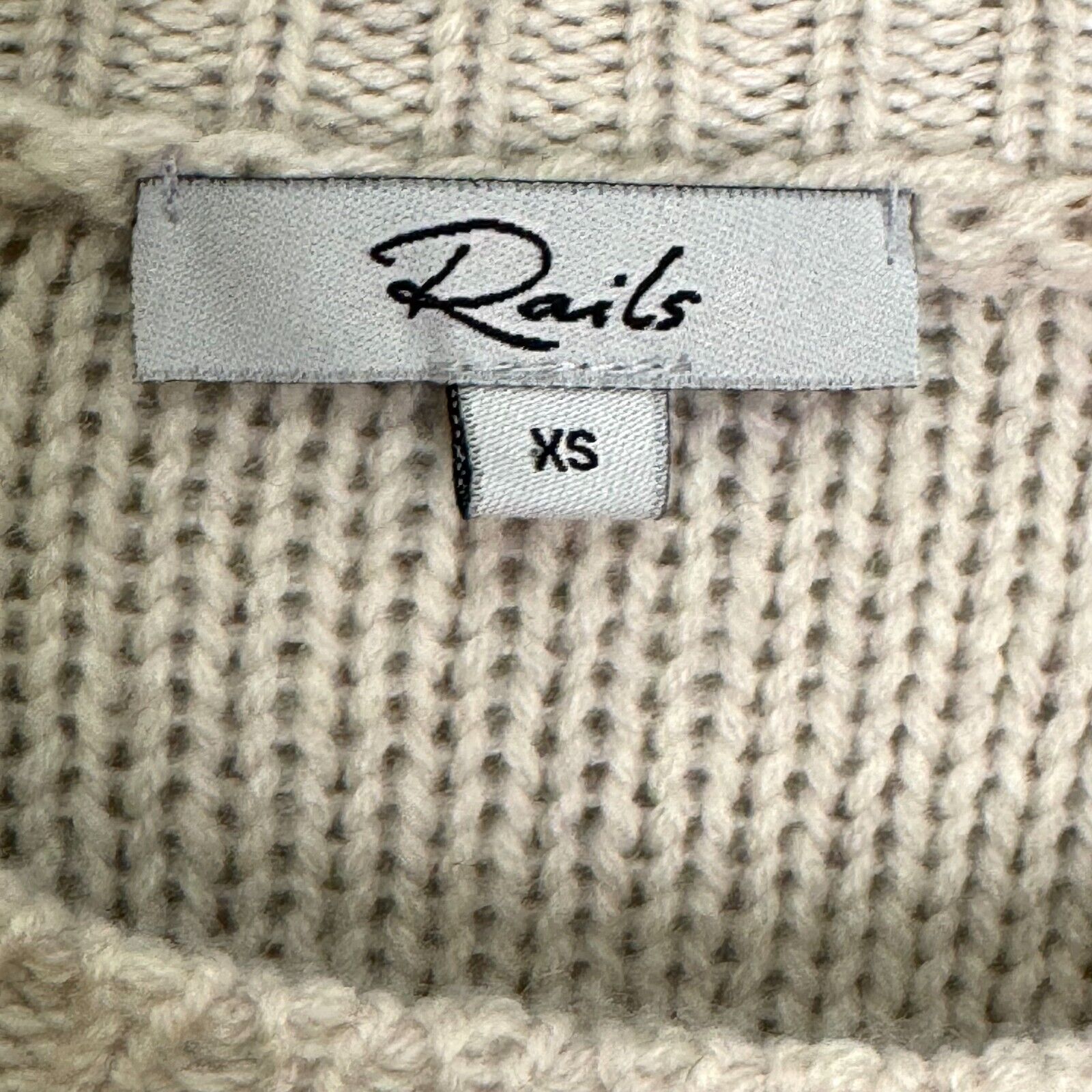 Rails Sweater Size XS Daphne Stripe Wool & Cashmere Blue Grey Ivory Metallic