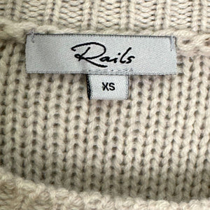 Rails Sweater Size XS Daphne Stripe Wool & Cashmere Blue Grey Ivory Metallic