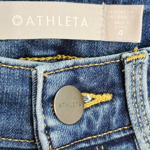 Athleta Sculptek Blue Indigo Tuxedo Jeans Size 4