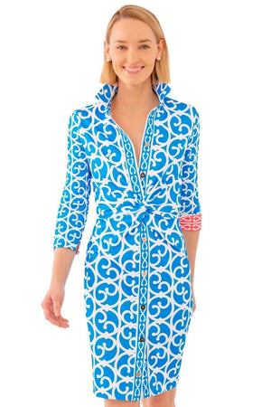 Gretchen Scott NEW Azure Blue Twist And Shout Heaven's Gate Dress Size XXXL