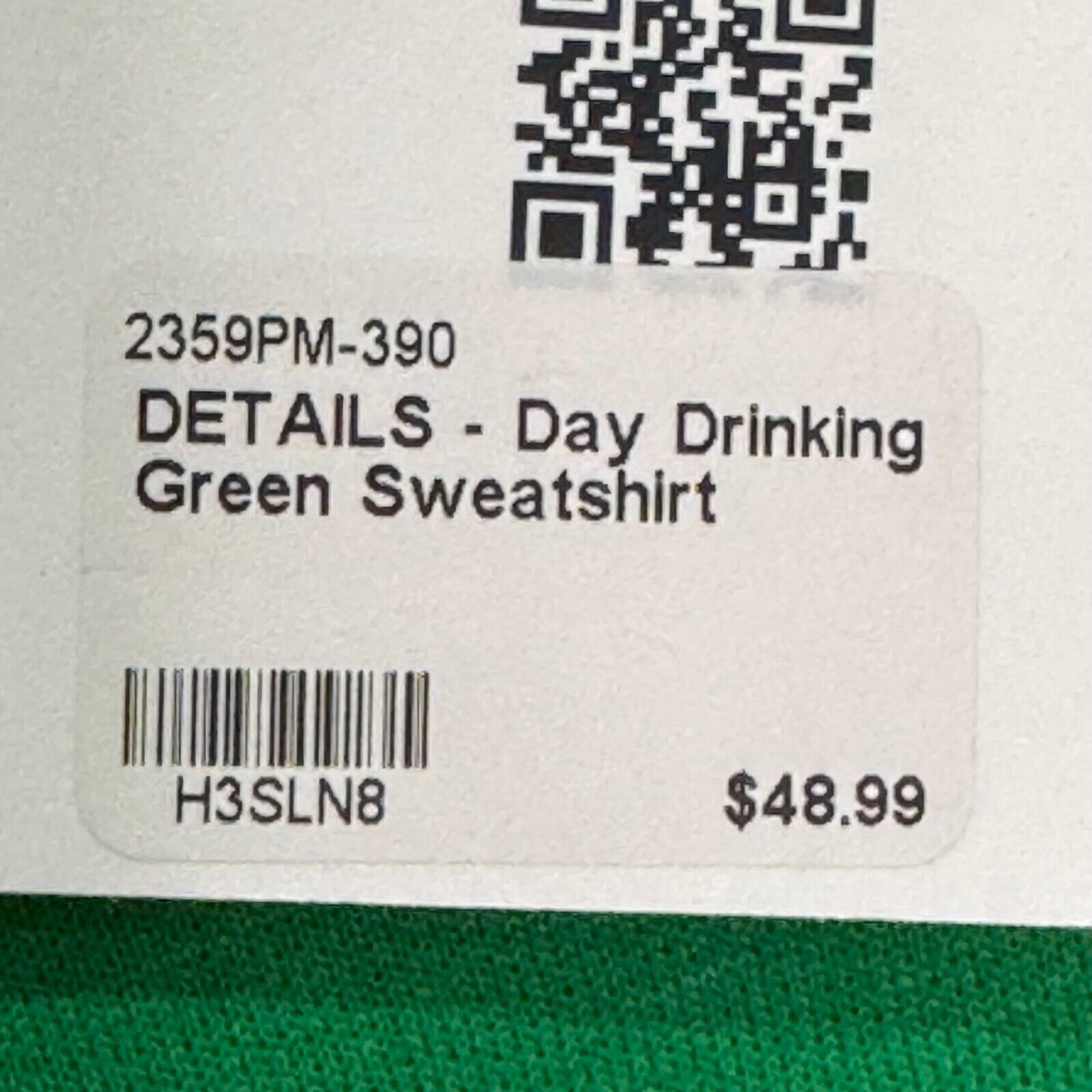 St. Patrick's Day Sweatshirt Size Large NEW Let's Day Drink Boutique Raw Hem