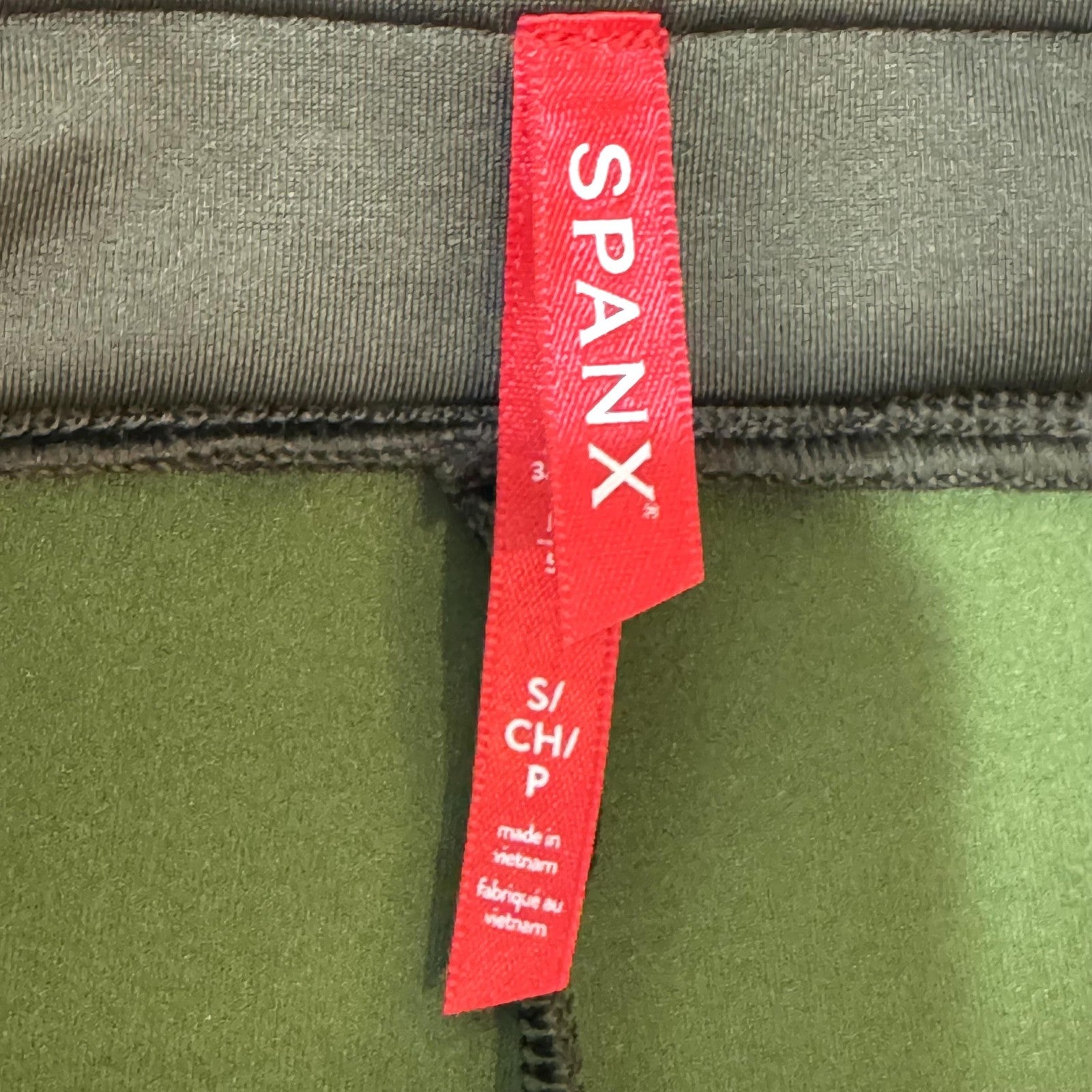 Spanx Pants Womens Small Green Faux Suede Pull On Stretch Slim Leg High Rise