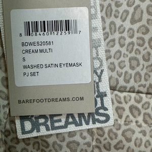 Barefoot Dreams Washed Satin Animal Print PJ Pajama Set Size Small New / Defect