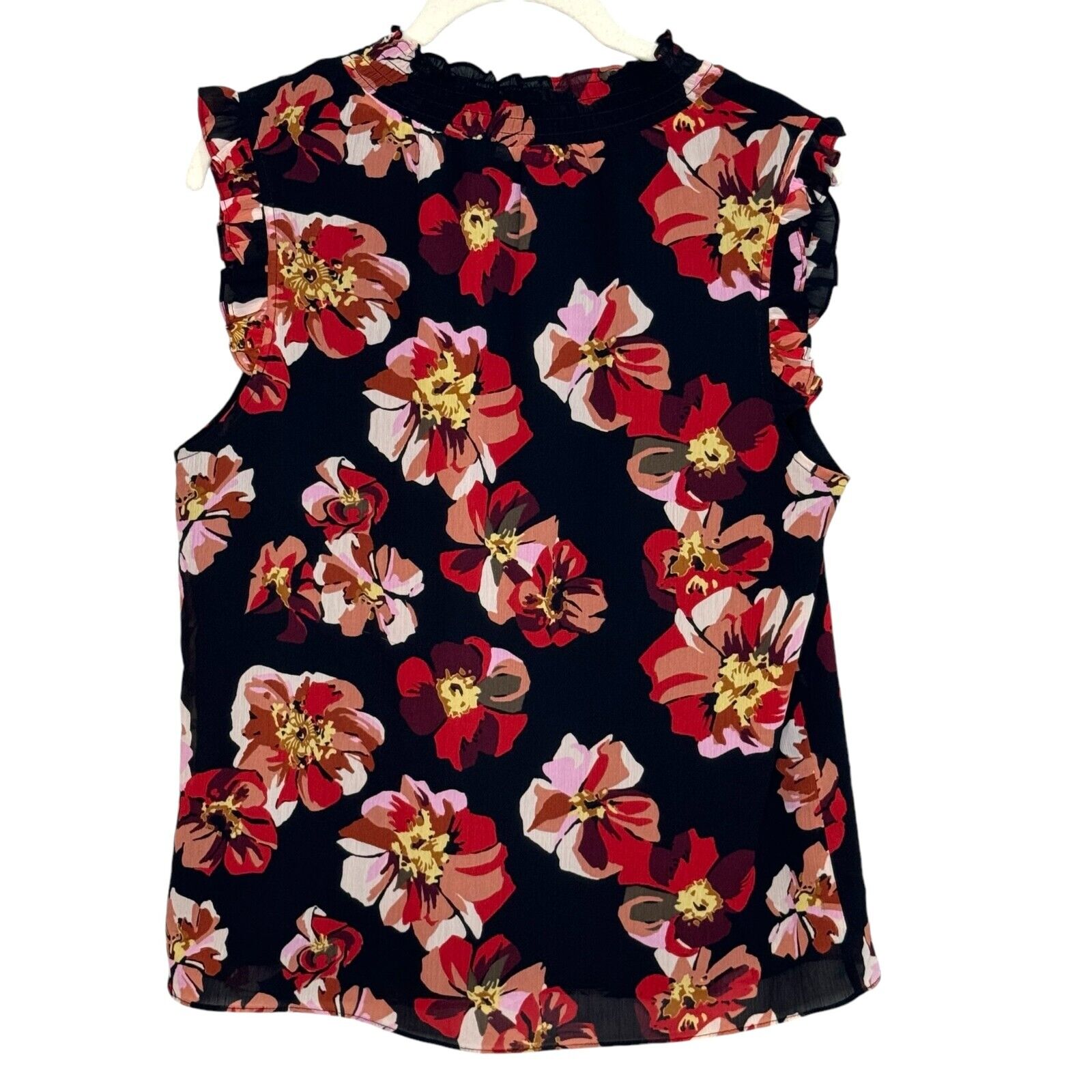 J. Crew Blooming Floral Smocked Neck Sleeveless Top Blouse  Size XS