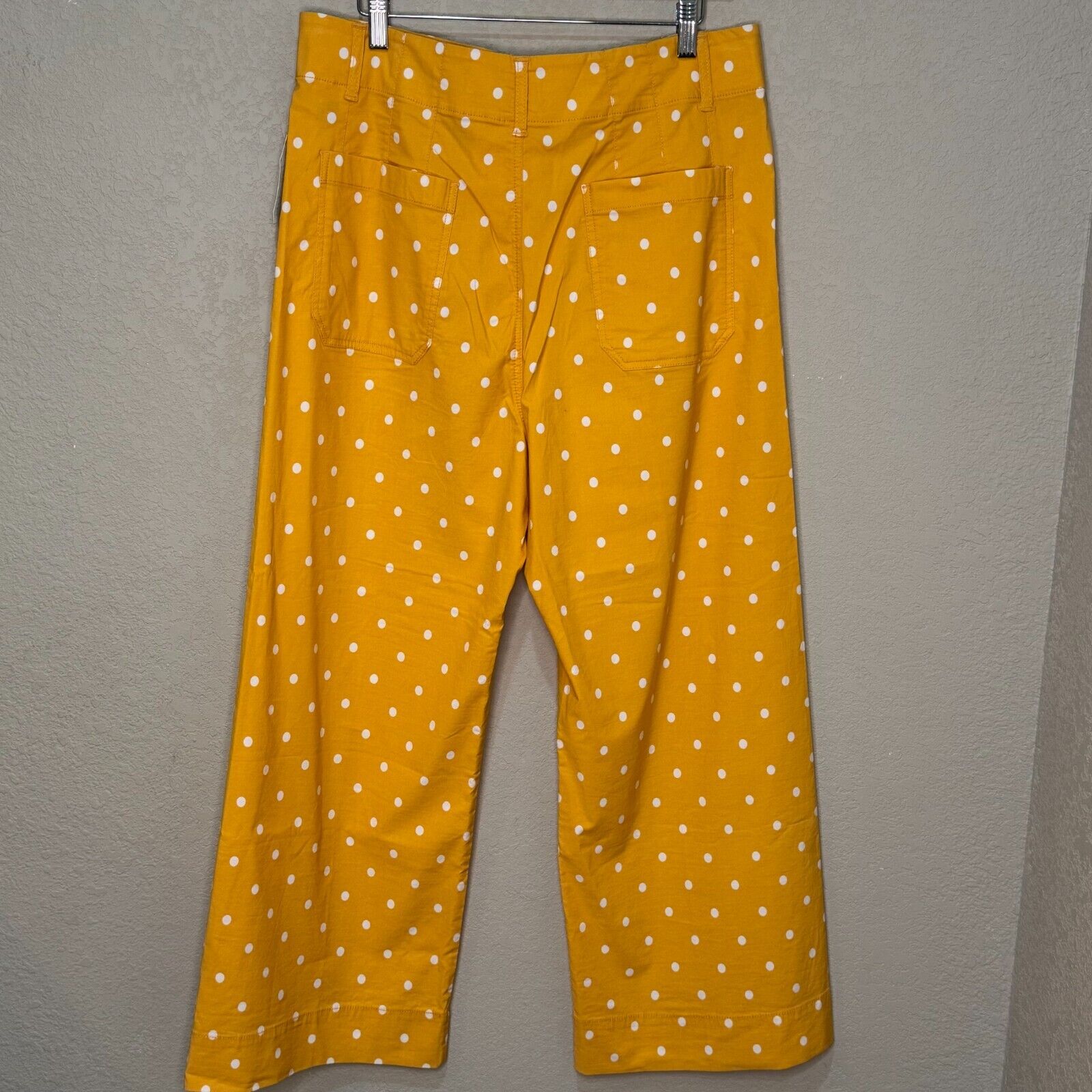 Anthropologie Maeve Colette Pants Size 32 NEW Yellow Gold Polka Dot