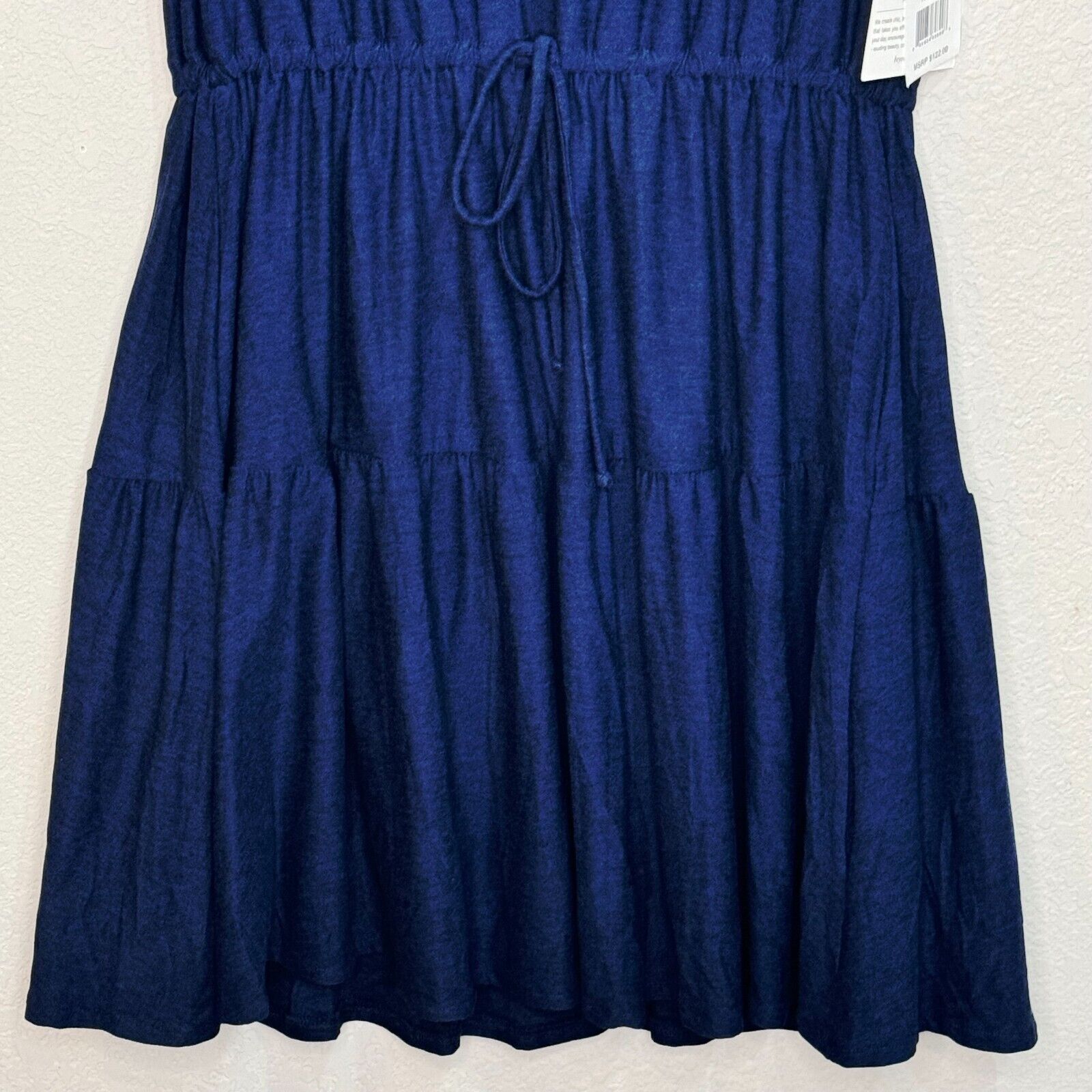 Beyond Yoga NEW Blue Feather Weight Out And About Ruffle Dress Size Small $122