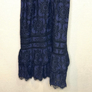 Banana Republic NEW Blue Black Sleeveless Lace Midi Dress Size 6 $159