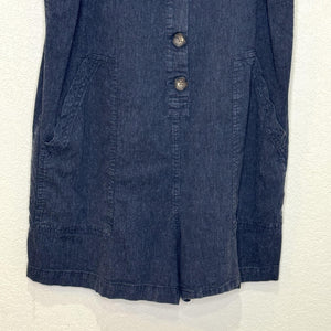 Marine Layer Sydney Romper Womens Large Blue Denim Button Front Pockets Summer