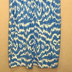 J McLaughlin Dress Size Medium Blue White Catalina Cloth