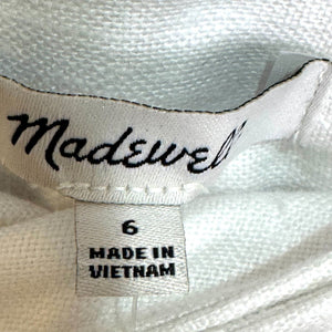 Madewell NEW White Harlow Wide-Leg Pants in 100% Linen Size 6