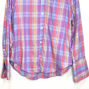 J. Crew Garçon Cotton Voile Shirt Size 10 Sunset Plaid Button Up