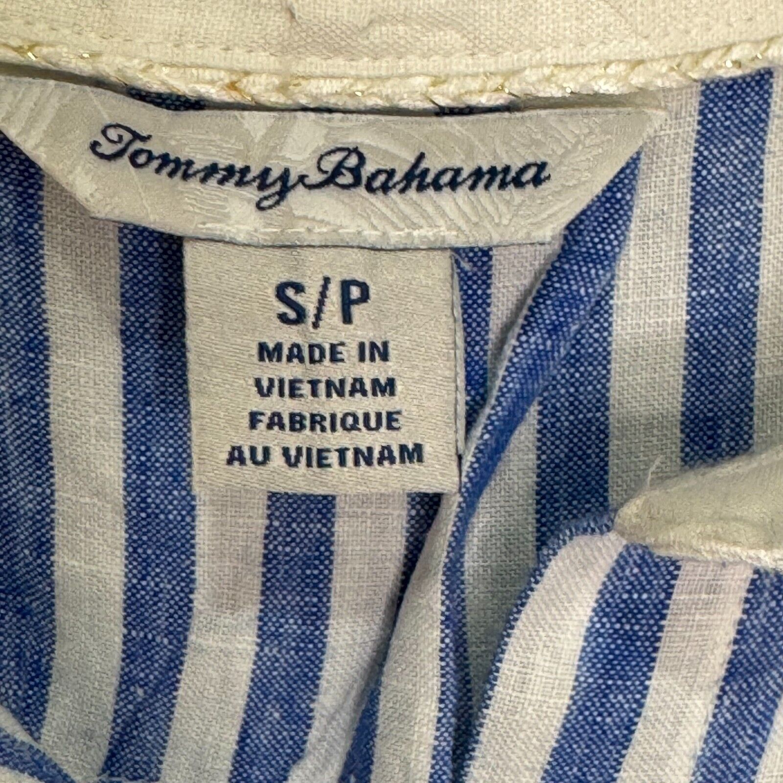 Tommy Bahama Coastalina Cabana Stripe Linen Tunic Size Small Sea Blue