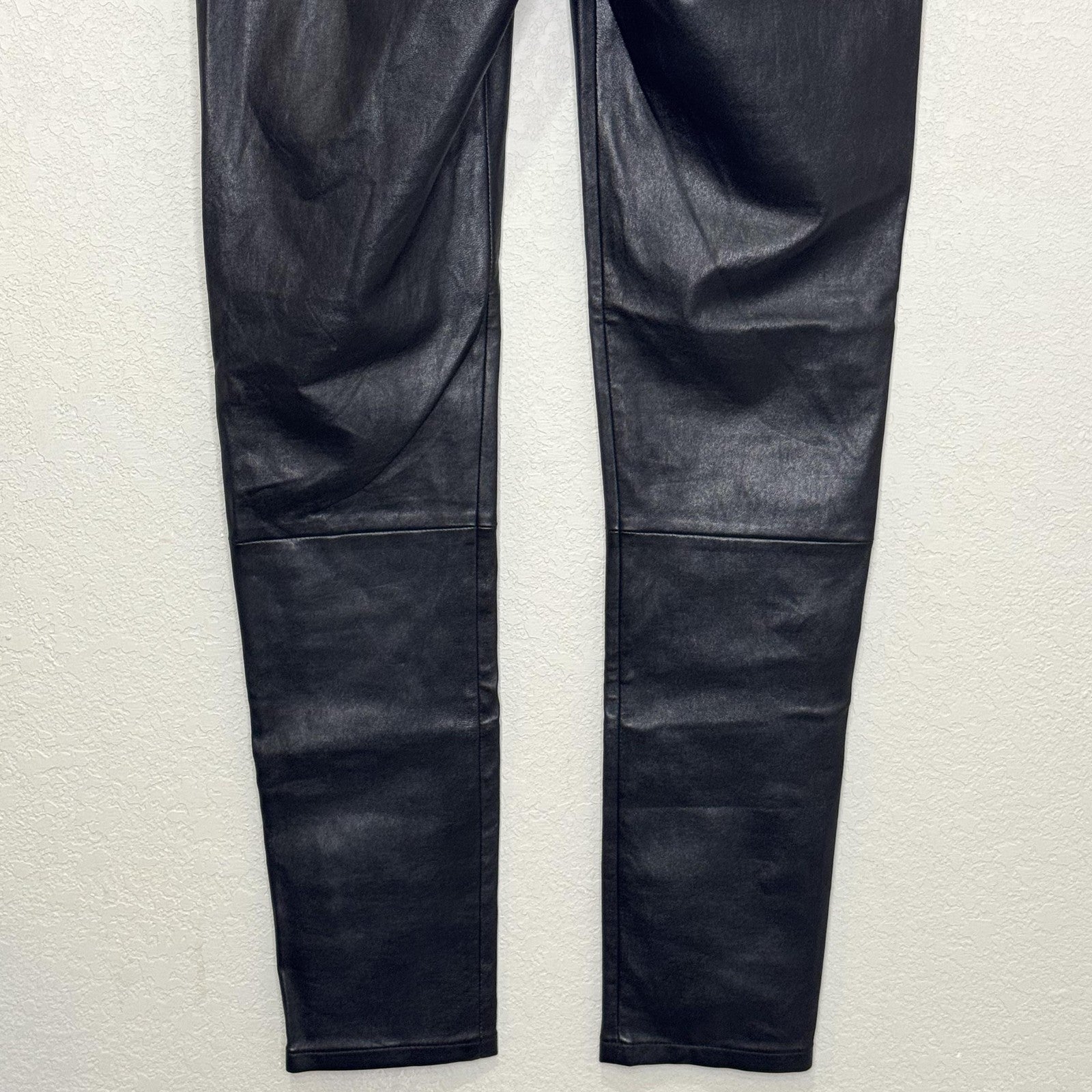 Michael Stars Pants Womens Medium Black Stretch Leather Leggings Skinny KT13C750