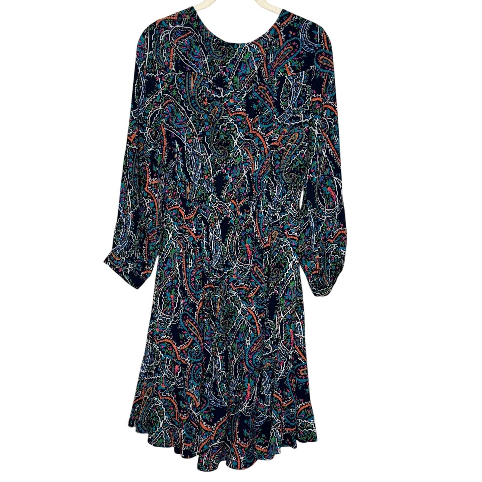 Anthropologie Maeve Maplewood Dress Size Small Colorful Paisley Flowy Ruffle Hem