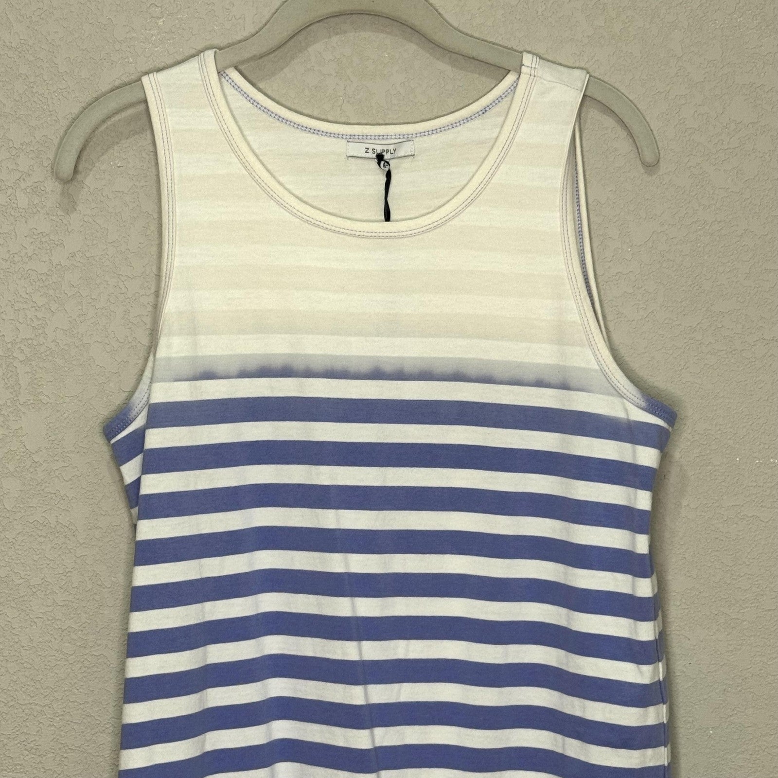 Z Supply Aya Sun Stripe Dress Medium Blue White Sleeveless Tank Casual Summer