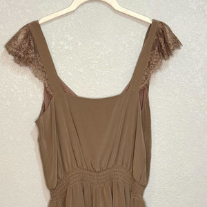 CAMI NYC Brown Lace V-Neck One-Piece Shorts Romper Size XS NEW $253