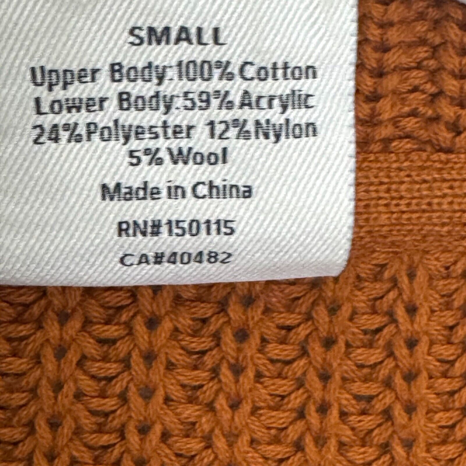 Varley Sweater Willard Knit Half Zip Sweater Size Small Rust $178