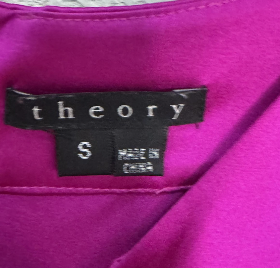 Theory Silk Tank Top Womens Small Purple Magenta Morisa Sleeveless Blouse Shirt