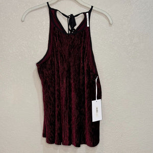 Amanda Uprichard Maroon Raven Velvet Sleeveless Top Size Small NEW $188