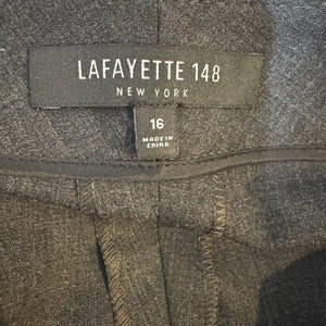 Lafayette 148 New York Wool Blend Tapered Dress Pants Size 16 Smoke Gray NEW