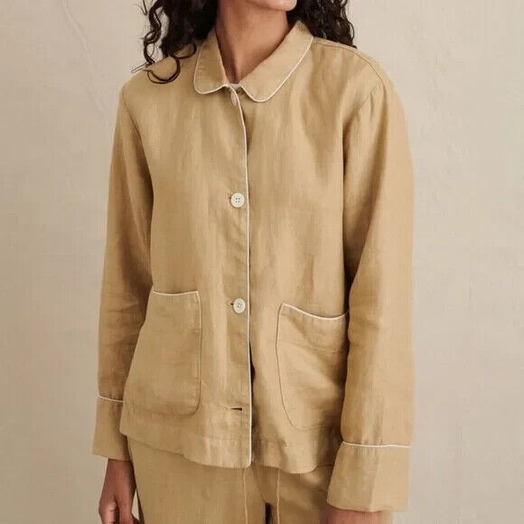 Alex Mill Polly Shirt in Vintage Khaki Linen Size Large