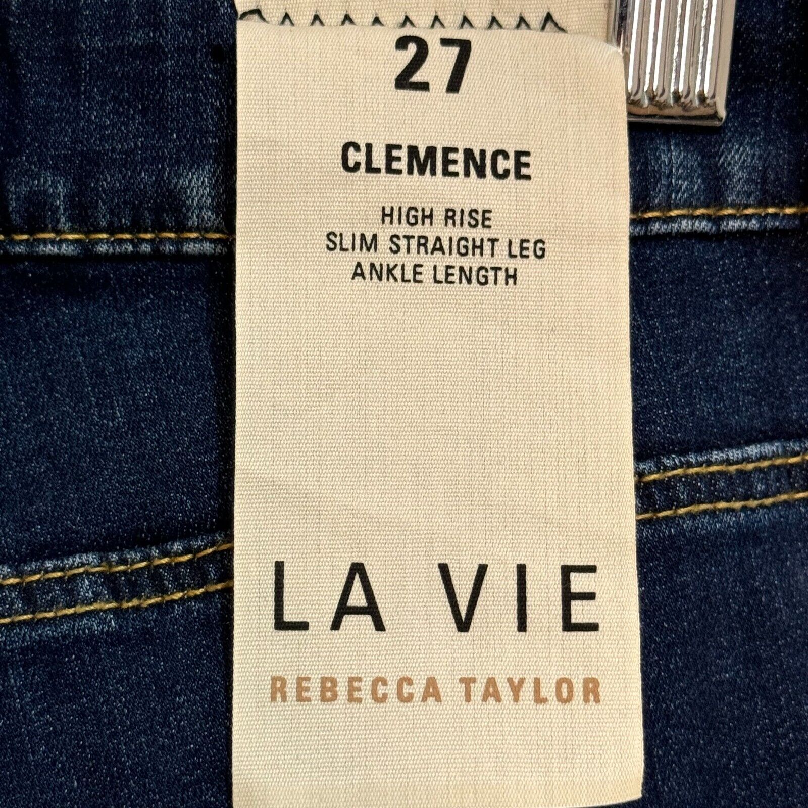 Rebecca Taylor Blue Clemence High Rise Slim Straight Jeans Size 27 NEW $195