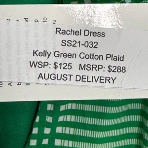 Never A Wallflower Rachel Mini Dress Size XS New $288 Kelly Green White Plaid