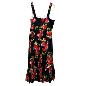 Kaimilan Women Black Floral Ruffle Maxi Dress Size 10 NEW $251