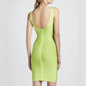 Herve Ledger Bandage Dress Size Large Lauren Lime Green $880