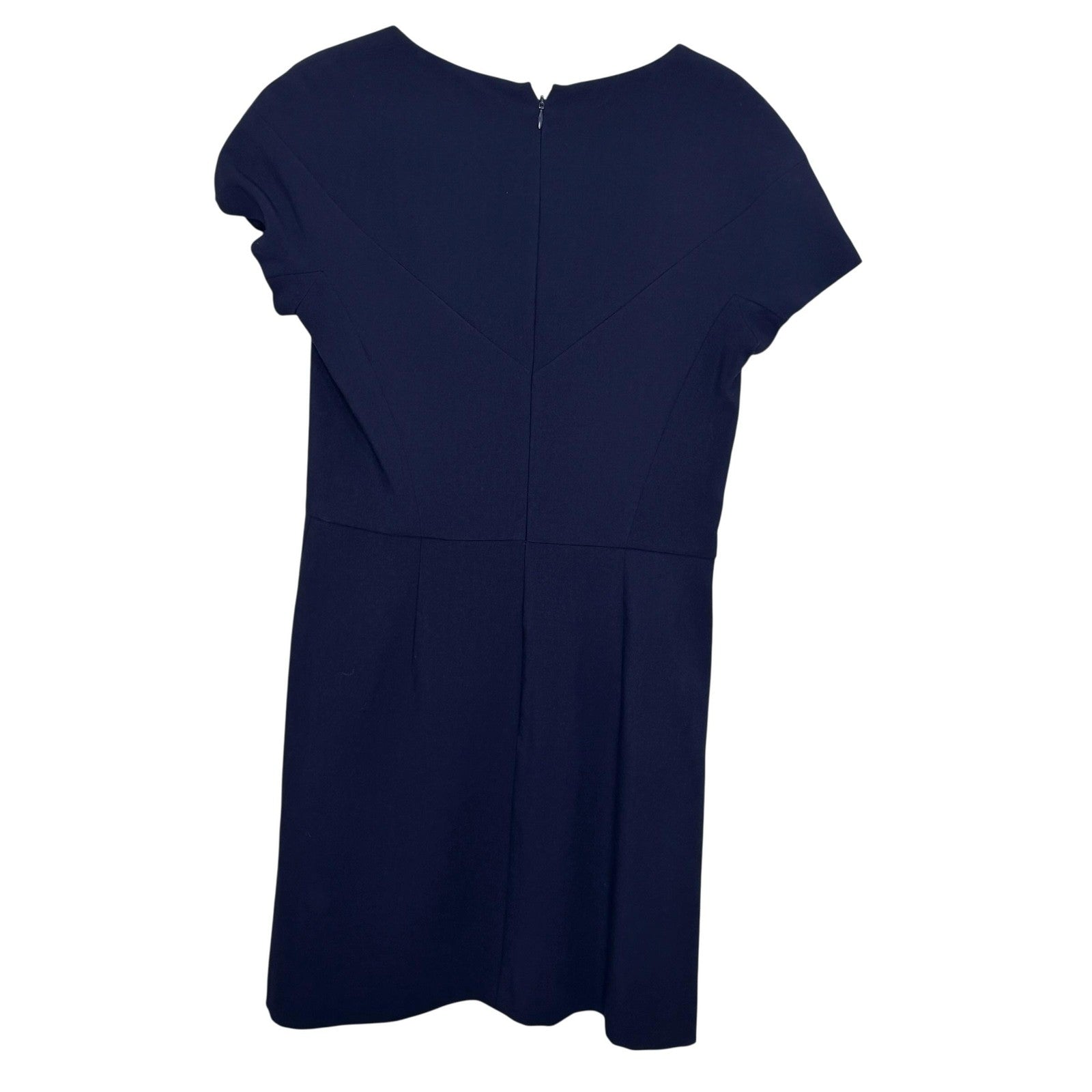 French Connection Dress Medium Whisper Navy Blue Short Sleeve Work Office Career
