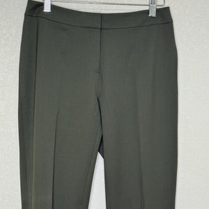 Lafayette 148 New York Pants Womens 4 Olive Green Virgin Wool Stretch Tailored