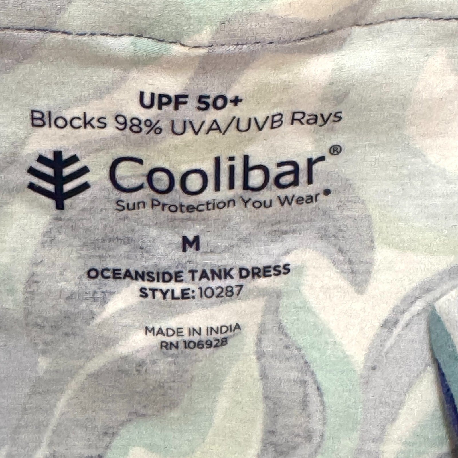 Coolibar Dress Size Medium Oceanside Sleeveless Tank UPF 50 Blue Print
