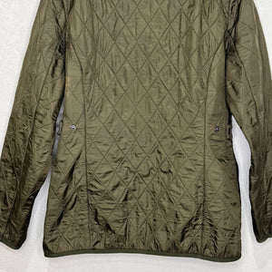 Barbour Quilted Jacket Womens 8 Olive Green Polarquilt Utility 4 Pocket Zip Snap