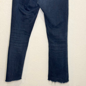 MOTHER The Insider Crop Step Fray Jeans Size 28 Night In Paris Dark Black-Blue