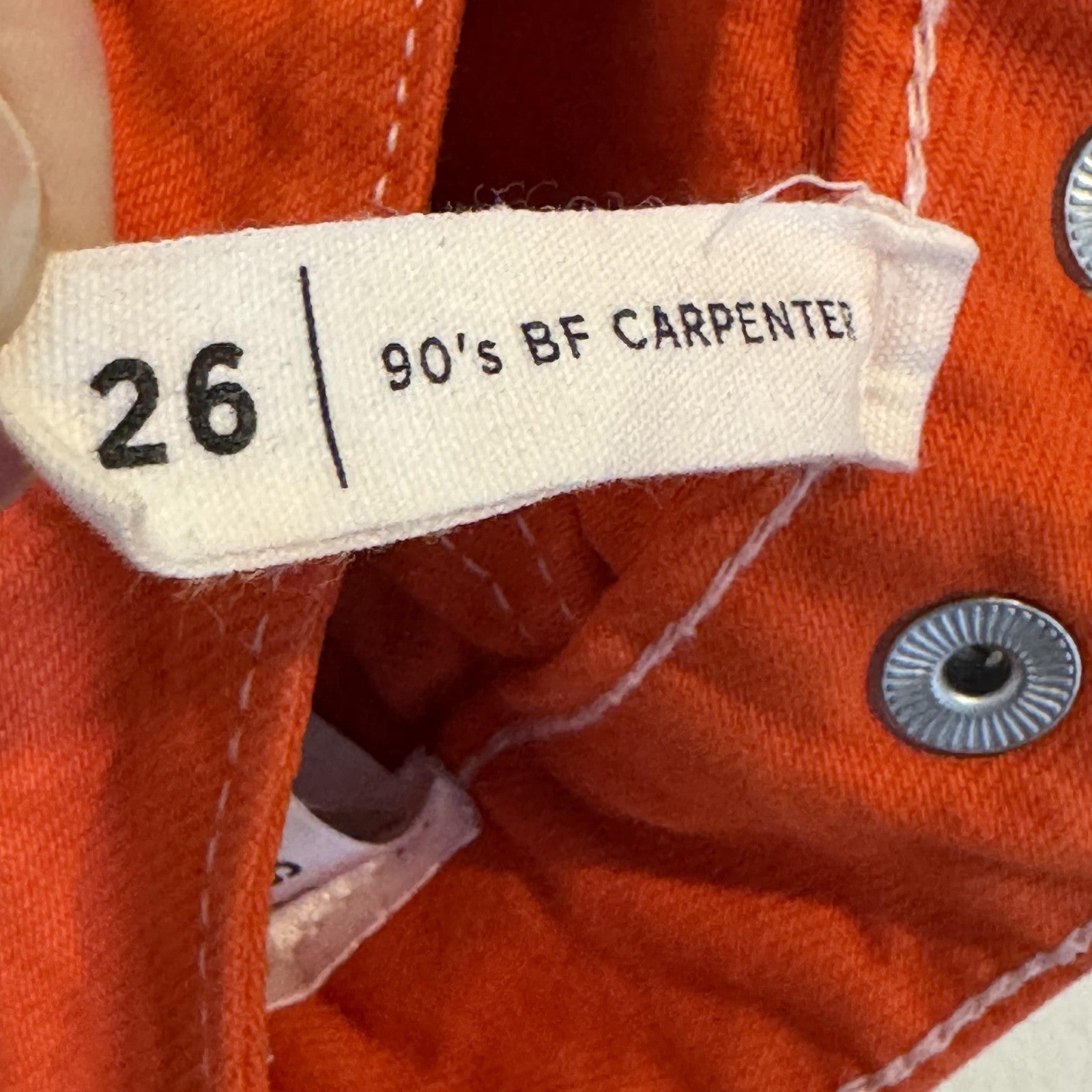 Pacsun 90s BF Carpenter Pants Womens 26 Red Straight Leg Utility Workwear