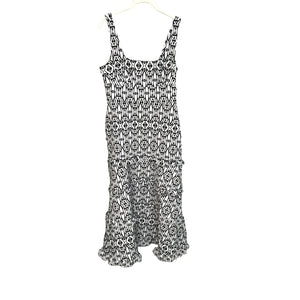 Anthropologie NEW Black & White Blythe Square Neck Tiered Dress Size Small $170