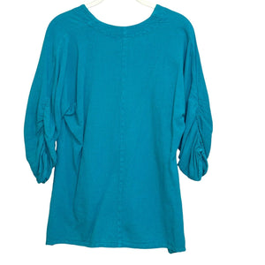 Oh My Gauze Teal Green 3/4 Sleeve Top Size Small / Medium (1)