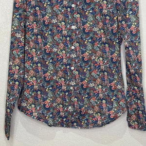 J Crew Liberty Shirt Top Size 4 Elderberry Floral Cotton Button Down Long Sleeve