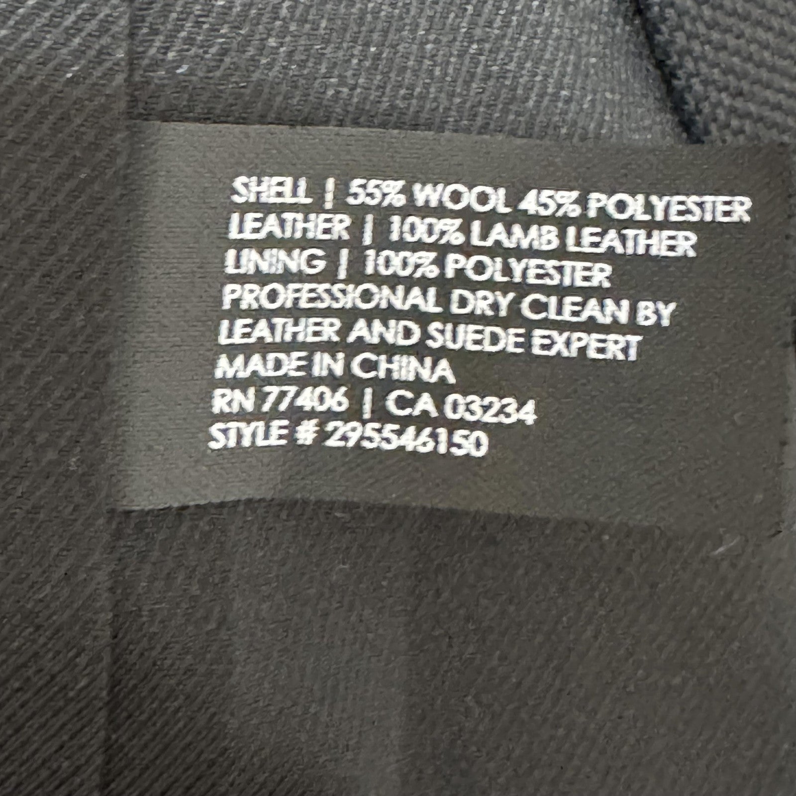 Club Monaco Blazer Womens 8 Black Wool Blend Lamb Leather Collar Tuxedo Jacket
