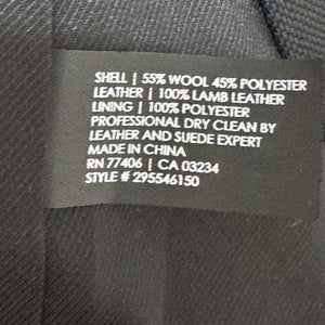 Club Monaco Blazer Womens 8 Black Wool Blend Lamb Leather Collar Tuxedo Jacket