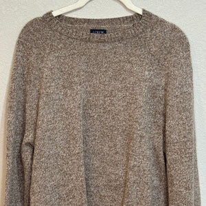 J Crew Mens Tan Brown Supersoft Lambswool-Blend Crewneck Sweater Size Medium