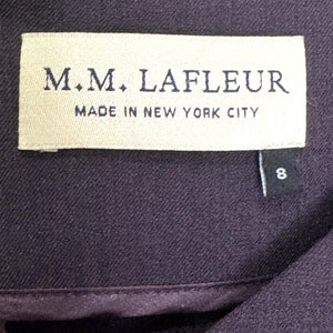 M.M. Lafleur Dress Womens 8 Purple 3/4 Sleeve Pockets Career Made New York City