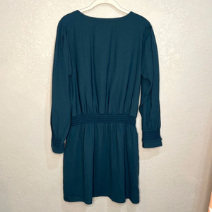 Brochu Walker Green Long Sleeve Smocked Mini Dress Size Small