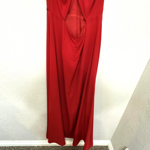 Jill Jill Stuart Dress Womens 6 Red Halter Gown Open Back V Neck Formal 4S1278