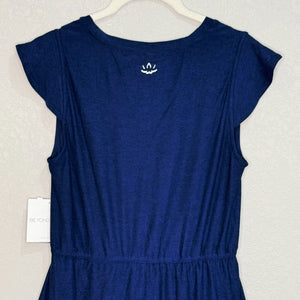 Beyond Yoga NEW Blue Feather Weight Out And About Ruffle Dress Size Small $122