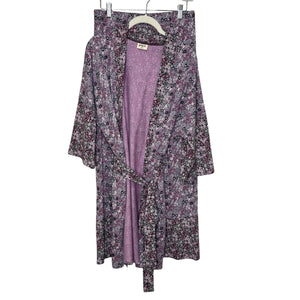 Pact Apparel Organic Cotton Sleepwear Set Robe & Pants Size XS/S