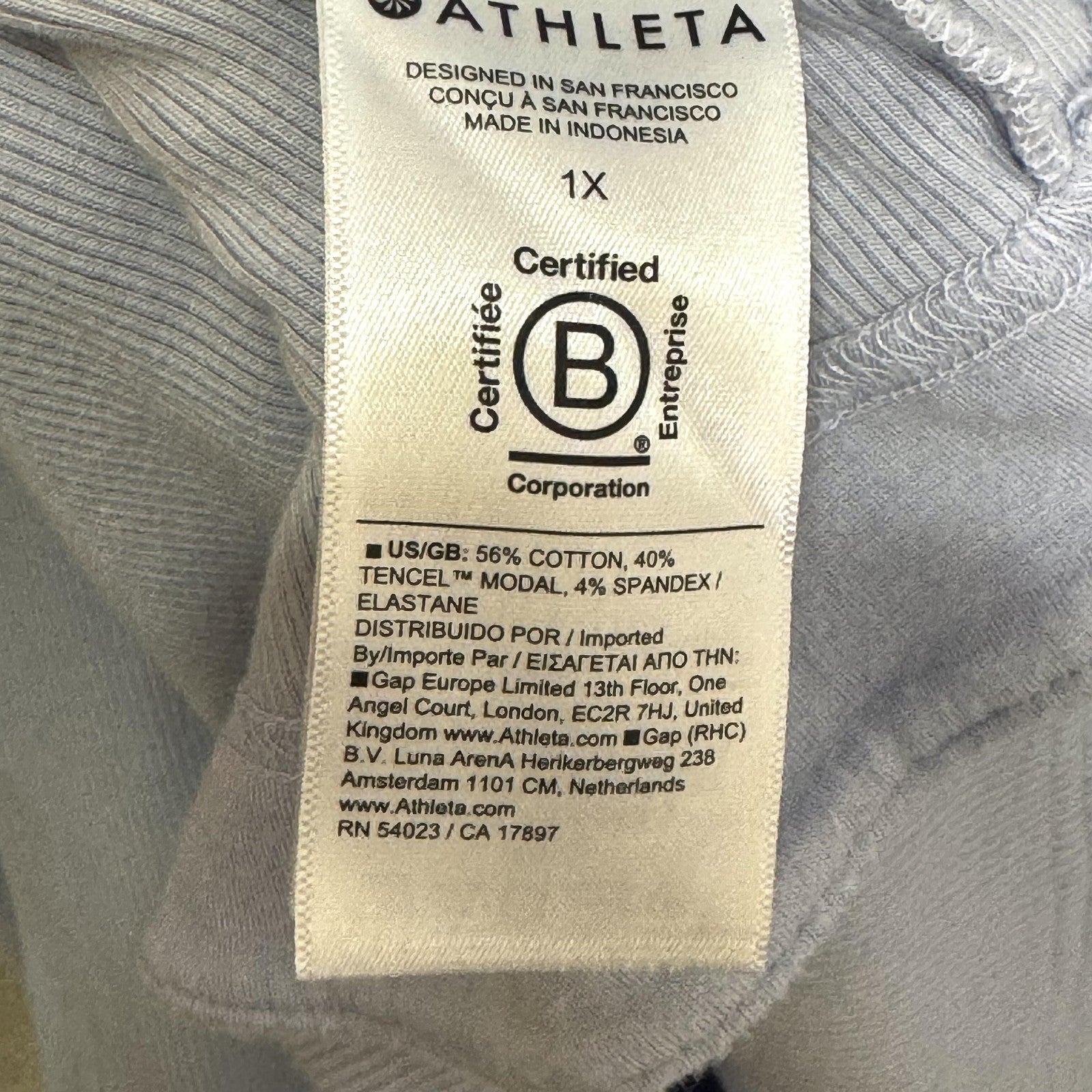 Athleta Cardigan Sweater Womens 1X Light Blue Open Front Draped Rib Knit Tencel