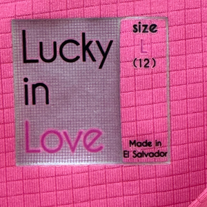 Lucky in Love Shirt Womens Large Pink Short Sleeve Ruched Pullover Tennis Top