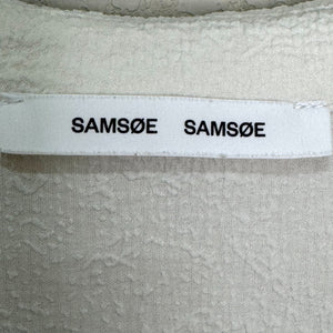 Samsoe Samsoe Margot Blouse Size XS White Puff Sleeve Collared Top