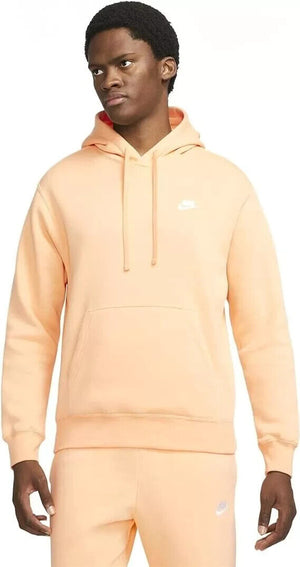 NIKE Mens Peach Sportswear Club Fleece Hoodie Sweatshirt Size Large